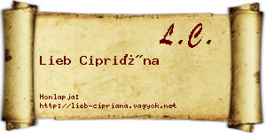 Lieb Cipriána névjegykártya
